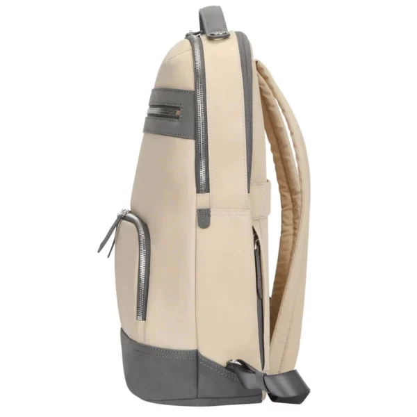 Side profile of Targus Newport 15" Backpack in Tan